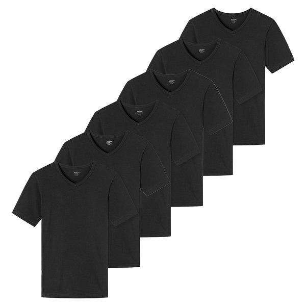 6er Pack Basic - Unterhemd Shirt Kurzarm Herren Schwarz L von Uncover by Schiesser