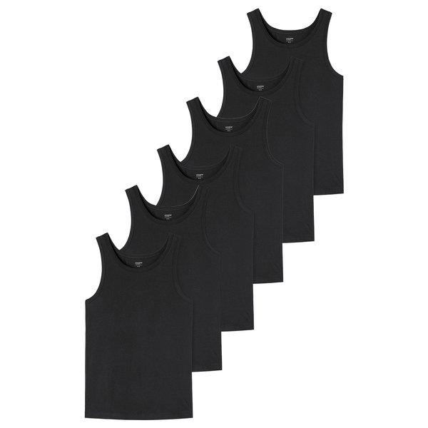 6er Pack Basic - Unterhemd Tanktop Herren Schwarz L von Uncover by Schiesser