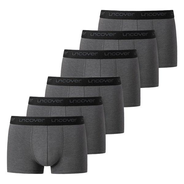 6er Pack Basic - Retro Shorts Pant Herren Grau L von Uncover by Schiesser