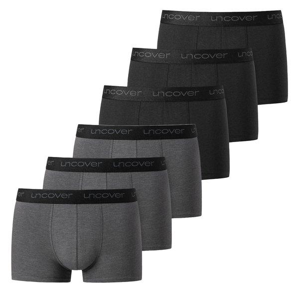 Uncover by Schiesser - 6er Pack Basic Retro Shorts / Pant, für Herren, Gewittergrau, Größe S von Uncover by Schiesser