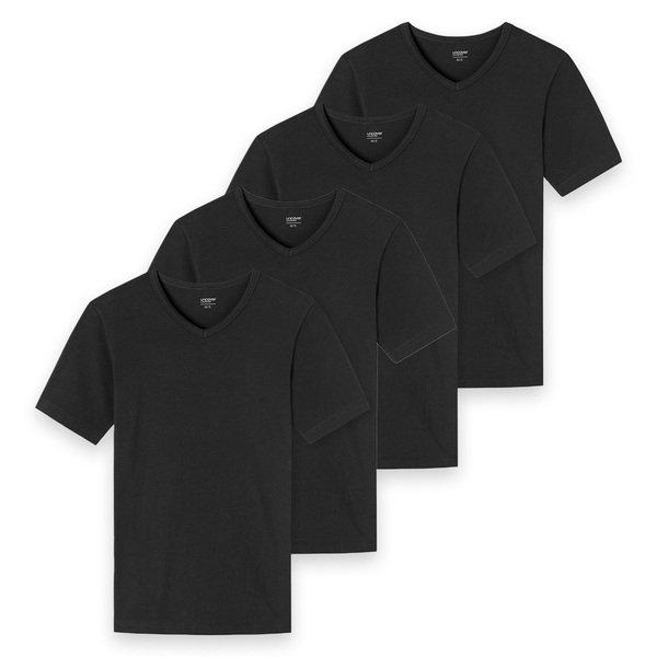 4er Pack Basic - Unterhemd Shirt Kurzarm Herren Schwarz XXL von Uncover by Schiesser