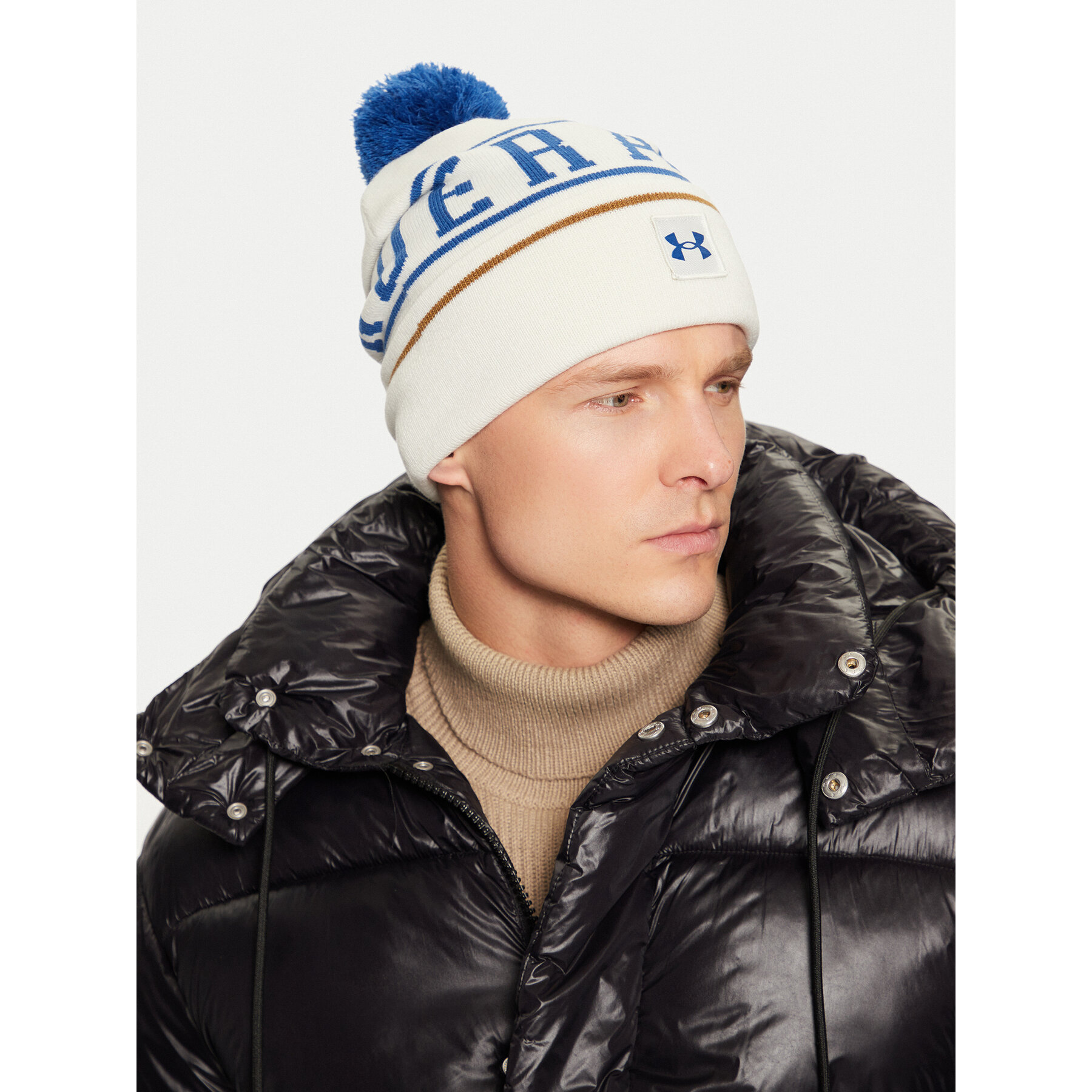 Mütze Under Armour M Halftime Pom Beanie 1386634-110 Weiß von Under Armour