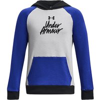 UNDER ARMOUR Kinder Hoodie UA Rival Fleece Script Colorblock blau | 116-128 von Under Armour