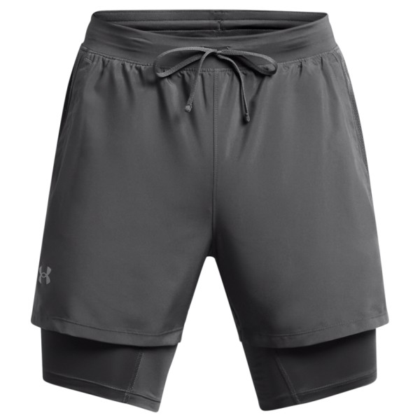 Under Armour - Launch 5'' 2-In-1 Short - Laufshorts Gr M grau von Under Armour