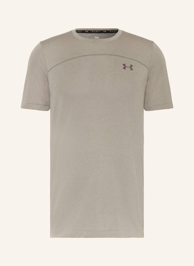 Under Armour T-Shirt Ua Rush™ Seamless Wordmark beige von Under Armour