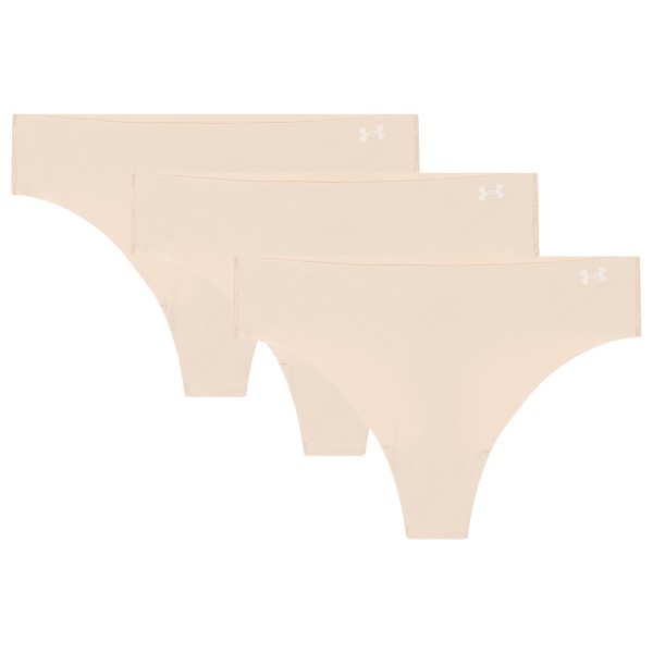 Under Armour - Women's Pure Stretch Solid Thong Pants 3 Pack - Alltagsunterwäsche Gr L beige von Under Armour