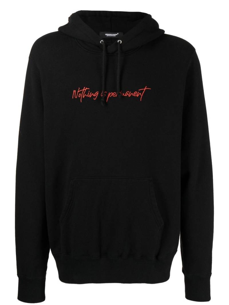 Undercover Nothing is Permanent-embroidered hoodie - Black von Undercover