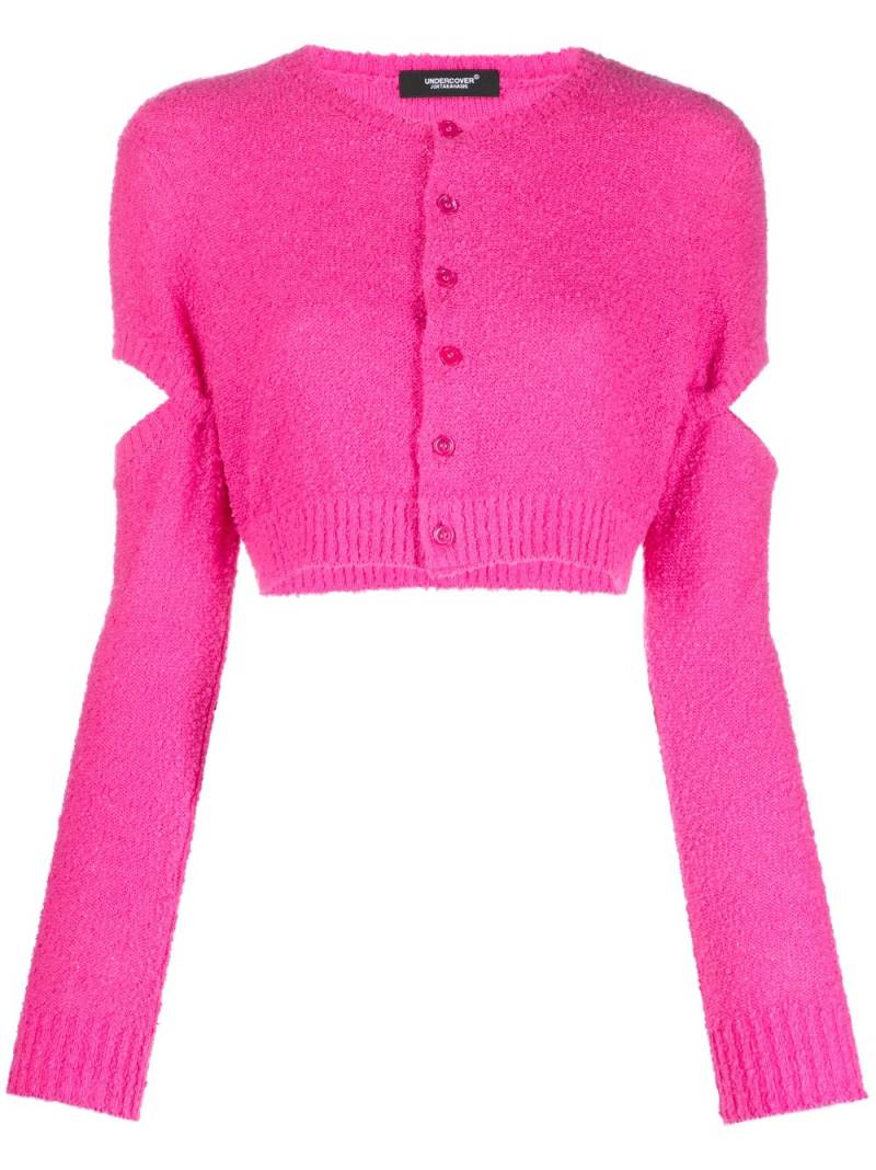 Undercover cut-out detail cropped cardigan - Pink von Undercover