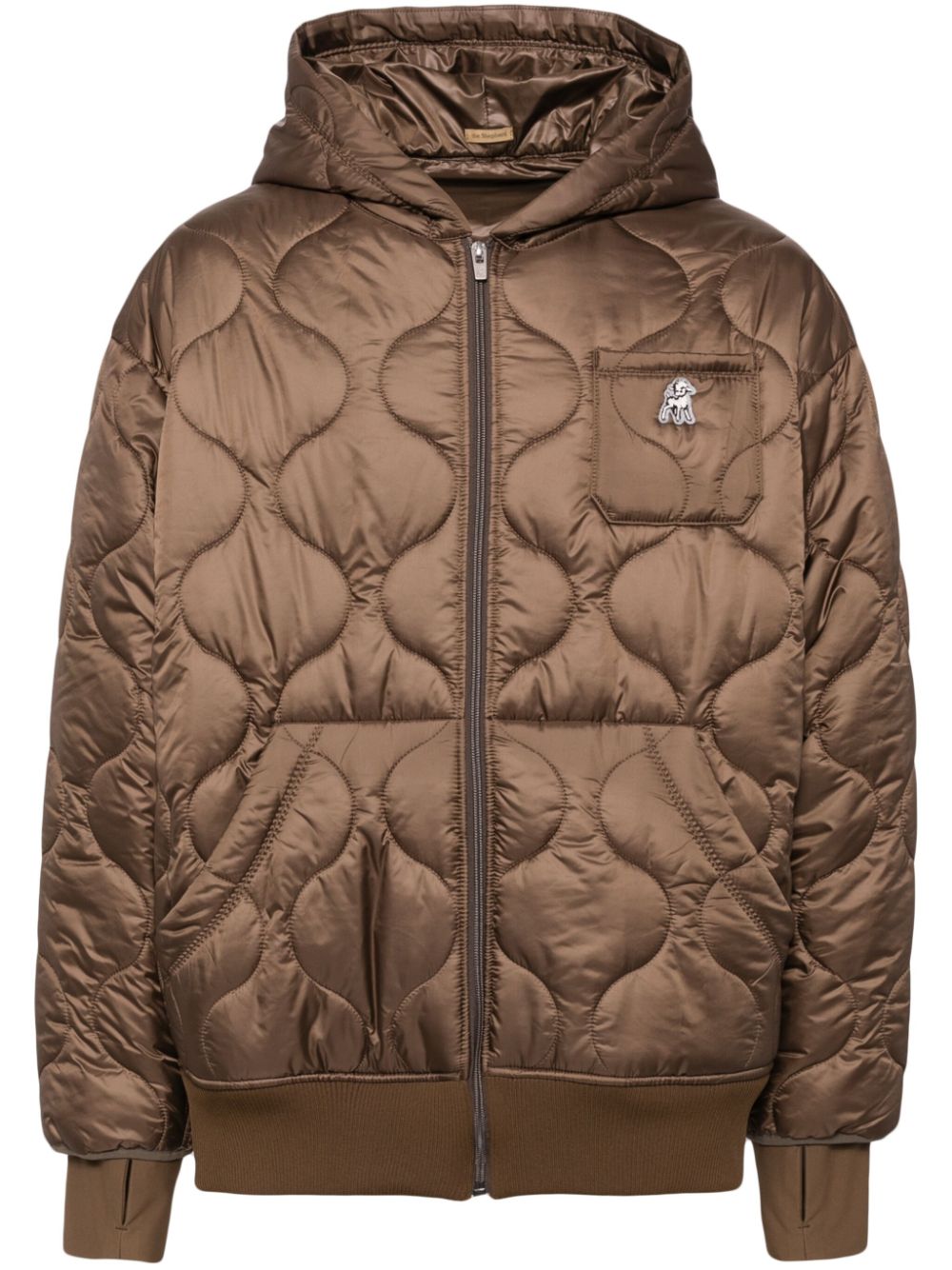 Undercover appliqué logo down jacket - Brown von Undercover