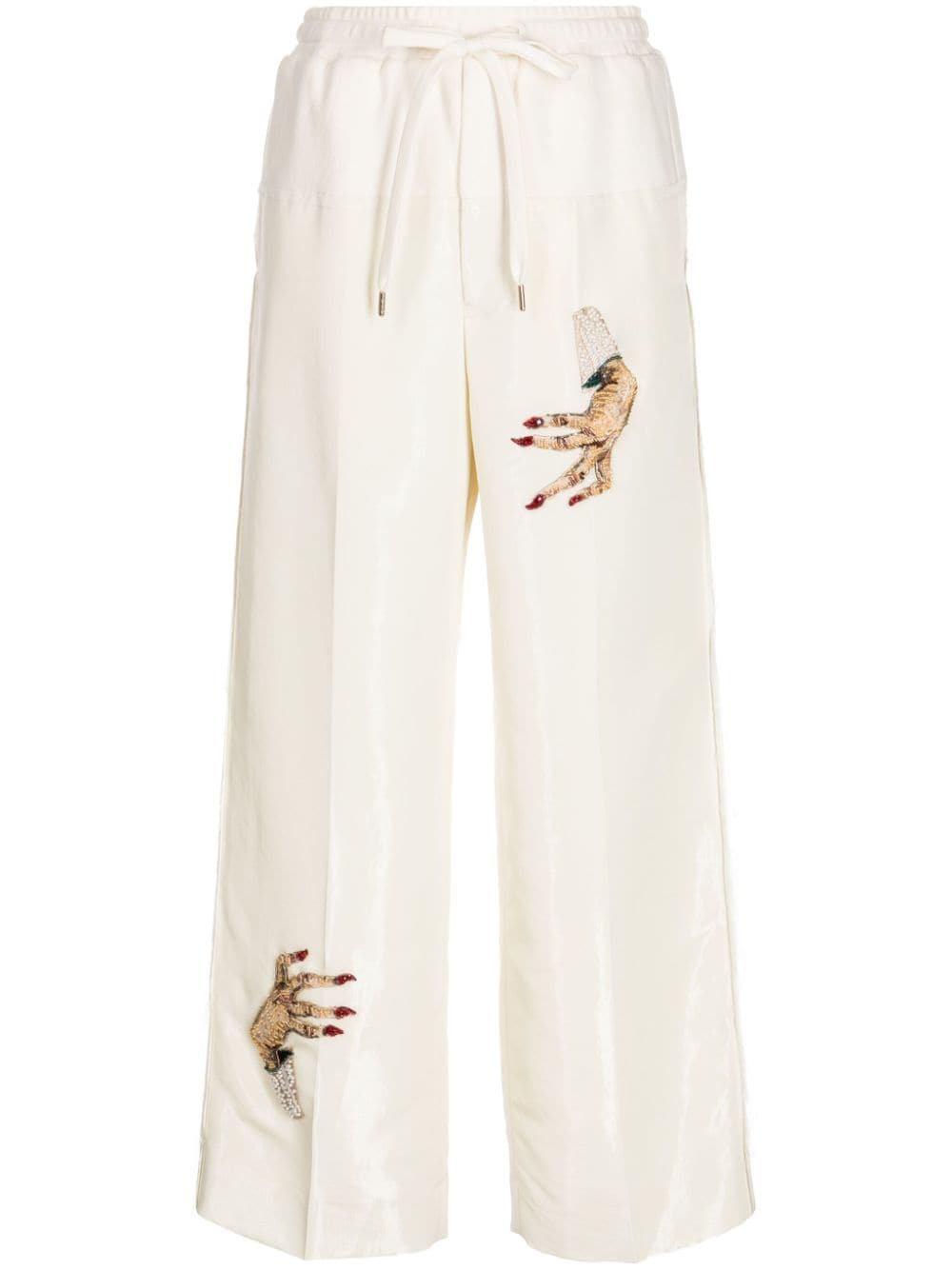 Undercover bead-embellished palazzo trousers - White von Undercover