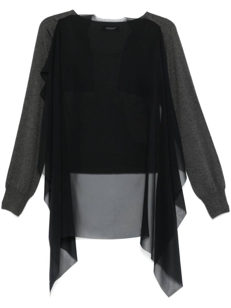 Undercover cape-insert sweater - Grey von Undercover