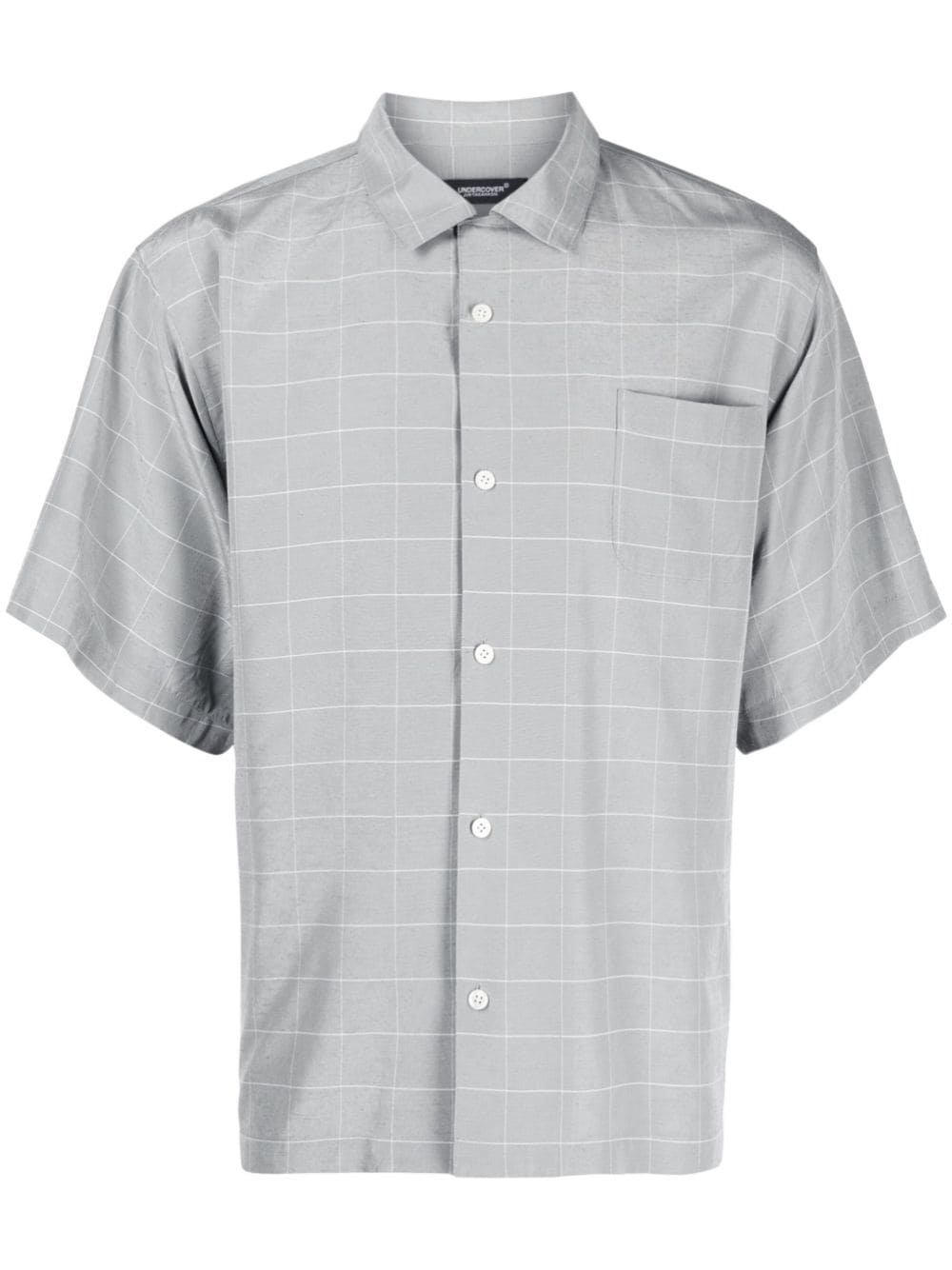 Undercover check-pattern silk-blend shirt - Grey von Undercover