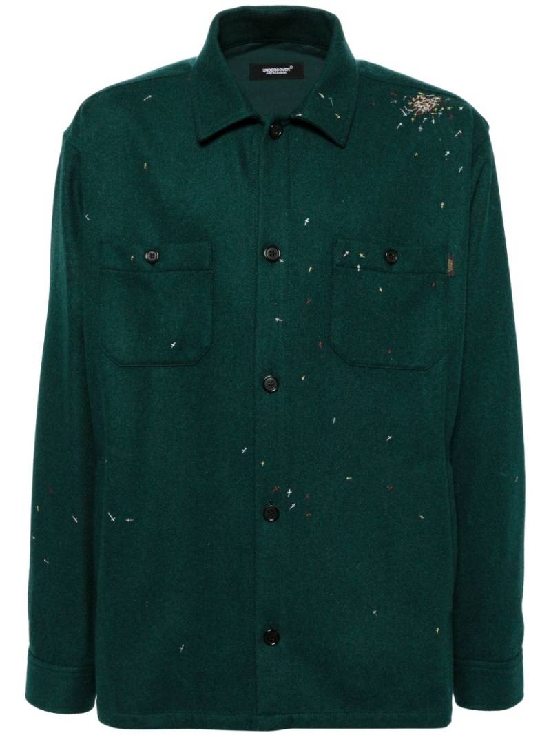 Undercover cross embroidery long-sleeves shirt - Green von Undercover