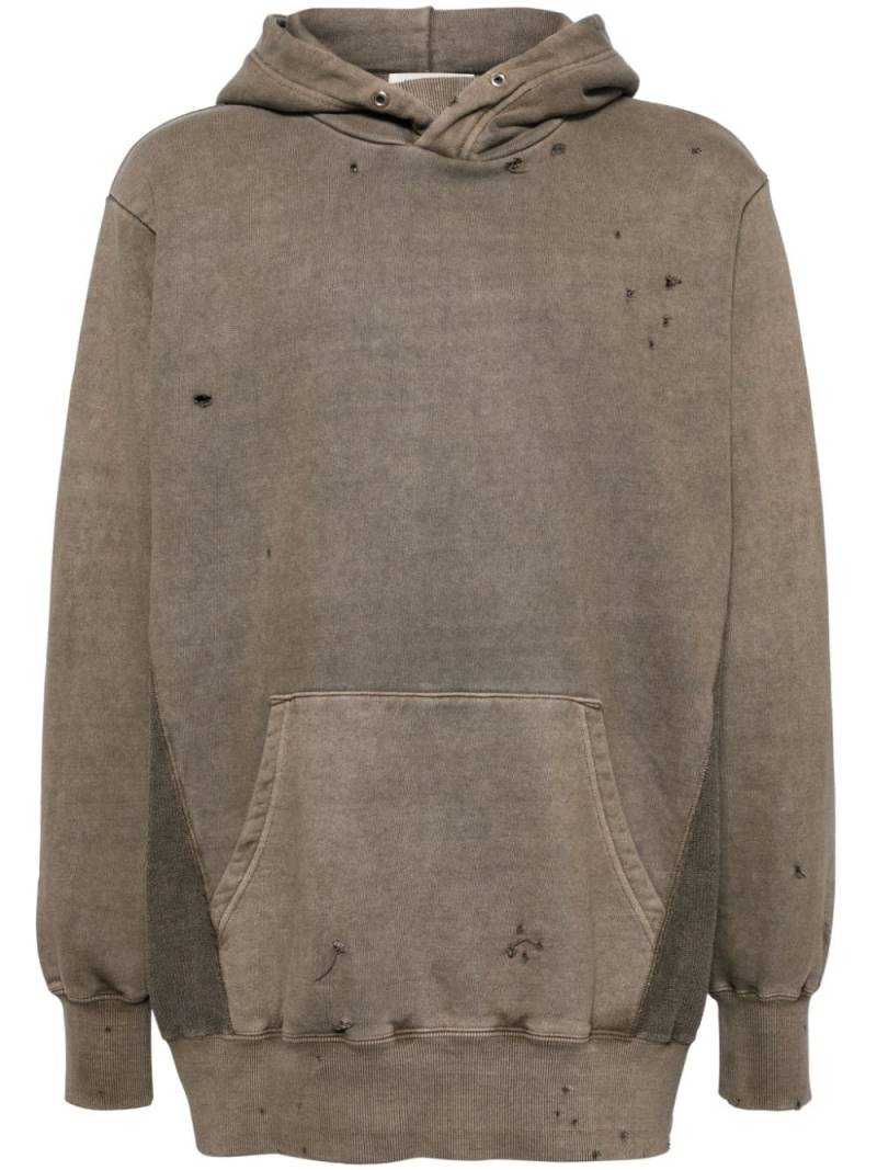 Undercover distressed-effect hoodie - Neutrals von Undercover