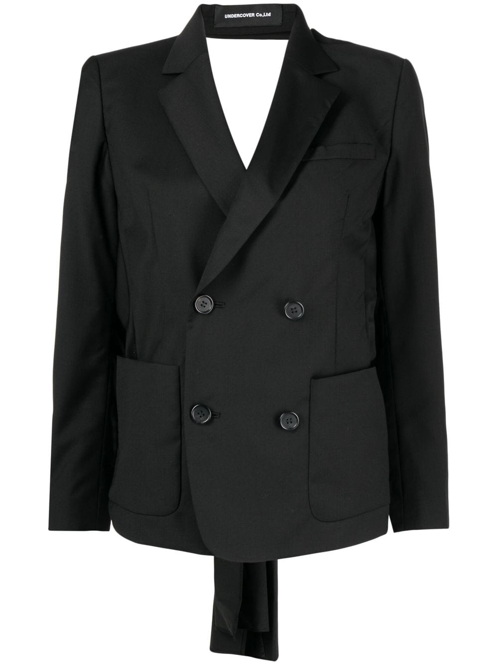 Undercover double-breasted rear-tie blazer - Black von Undercover