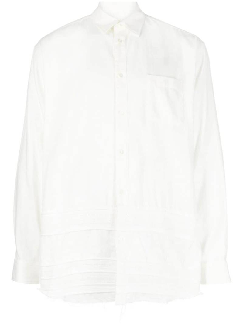 Undercover embroidered-desgin frayed shirt - White von Undercover