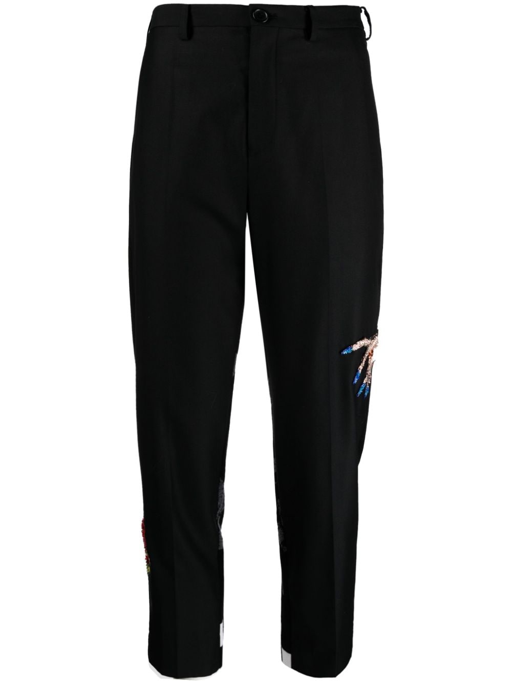 Undercover embroidered mid-rise trousers - Black von Undercover
