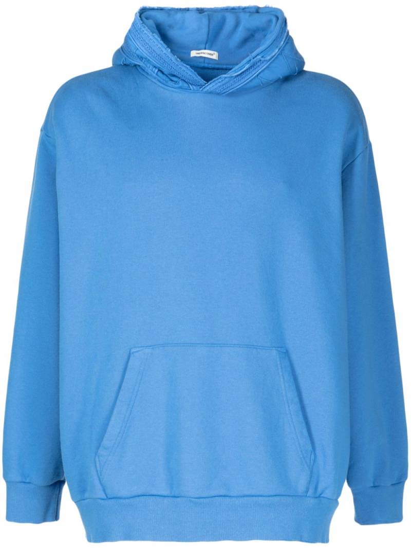 Undercover embroidered-trim cotton hoodie - Blue von Undercover