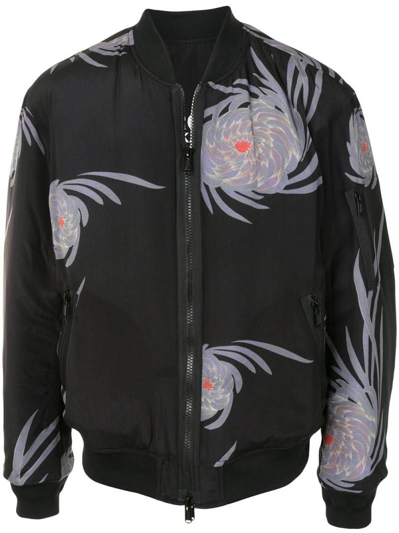 Undercover floral-print zip-up bomber jacket - Black von Undercover