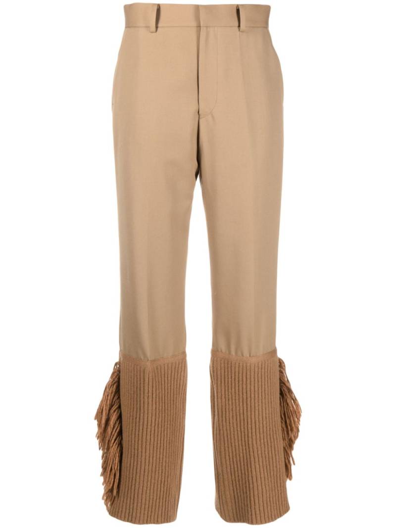 Undercover frayed-trim cropped trousers - Neutrals von Undercover