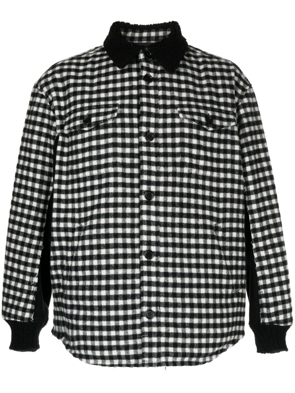 Undercover gingham-check flannel shirt jacket - Black von Undercover