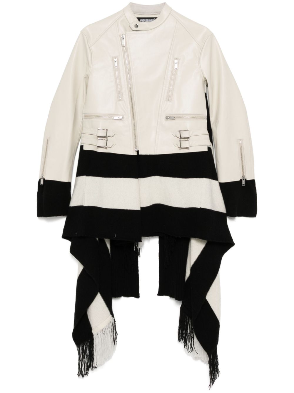 Undercover layered biker jacket - Neutrals von Undercover