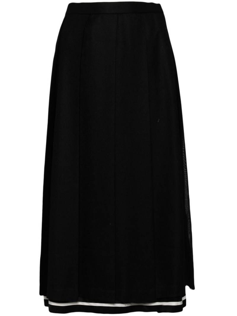 Undercover layered pleated skirt - Black von Undercover