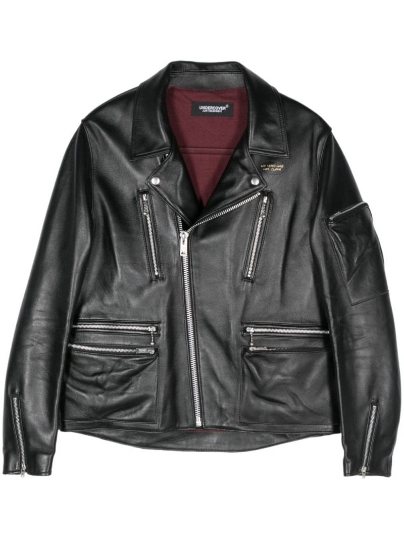 Undercover leather biker jacket - Black von Undercover