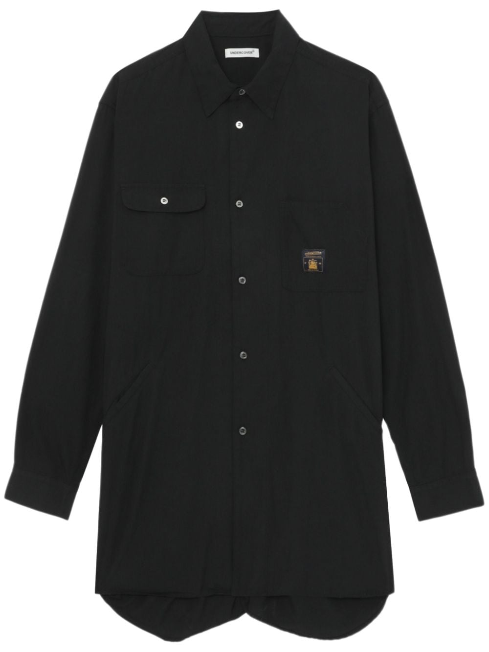 Undercover logo-appliqué oversized shirt - Black von Undercover