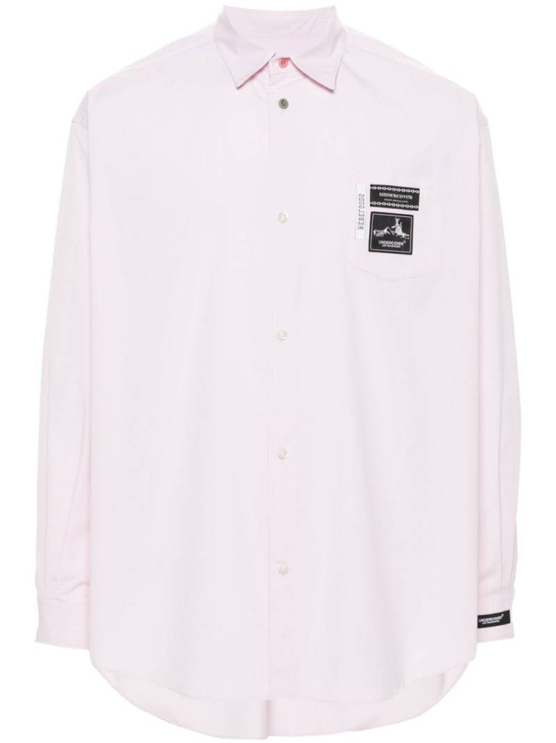 Undercover logo-appliqué poplin shirt - Pink von Undercover