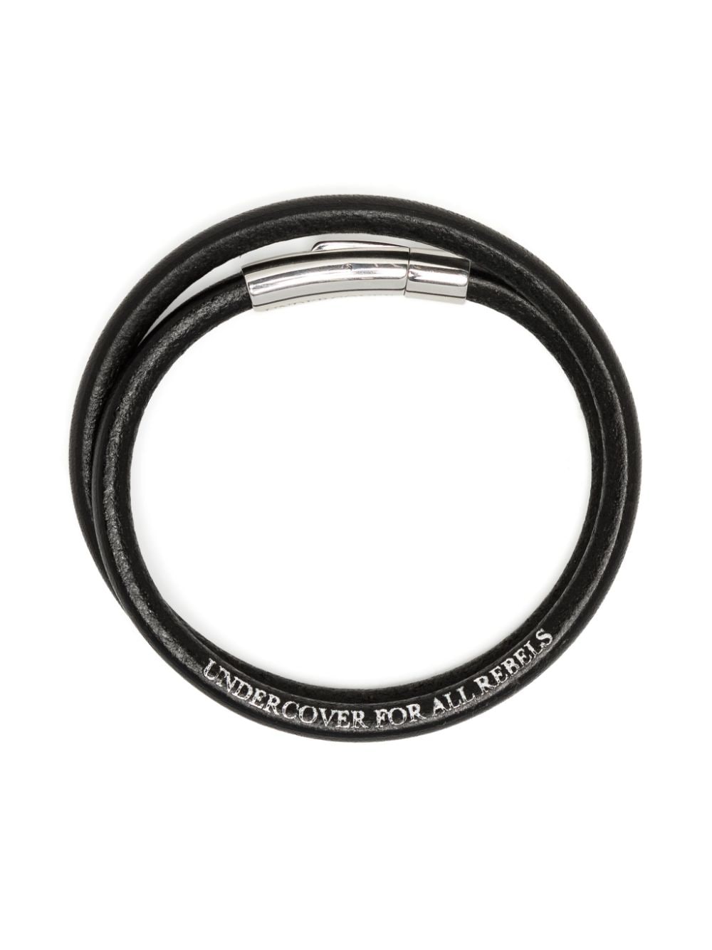 Undercover logo-engraved leather bracelet - Black von Undercover