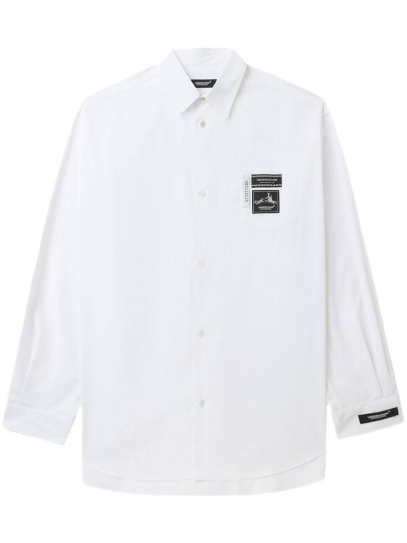 Undercover logo-patch cotton-blend shirt - White von Undercover