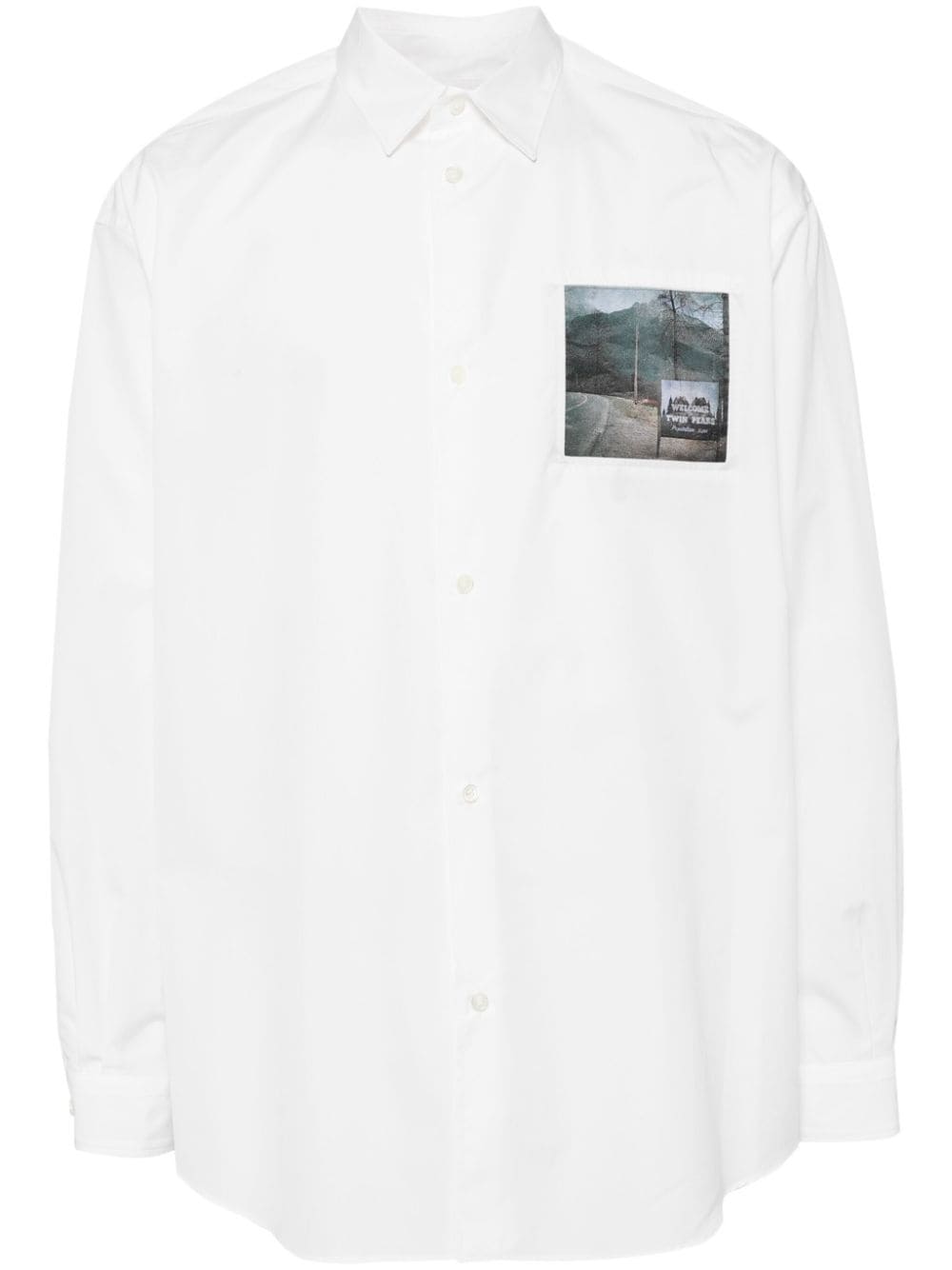 Undercover logo-patch cotton shirt - White von Undercover