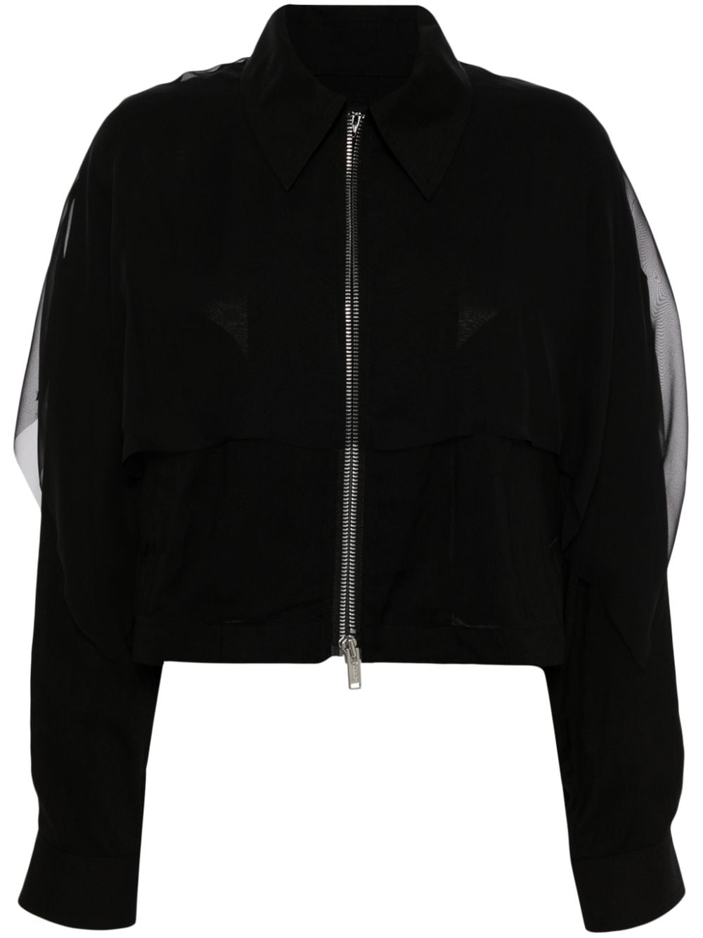 Undercover logo-patch layered jacket - Black von Undercover