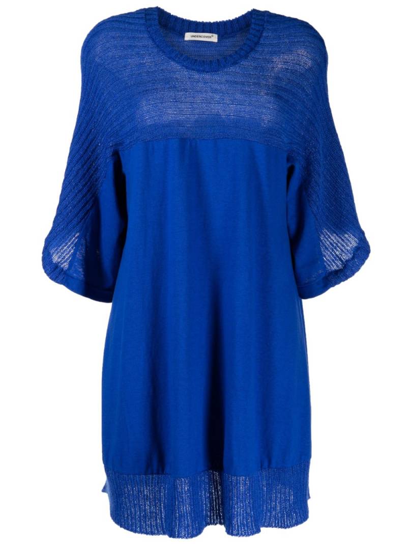 Undercover panelled ribbed-knit short dress - Blue von Undercover