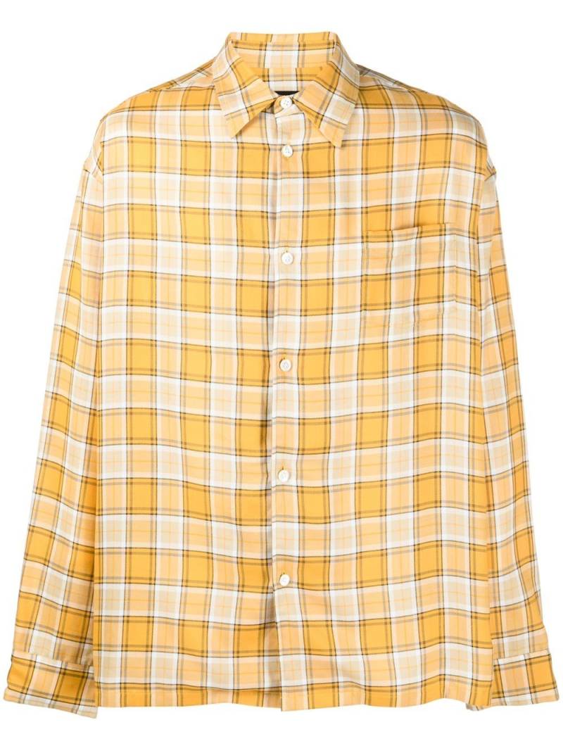 Undercover patch-pocket check flannel shirt - Yellow von Undercover