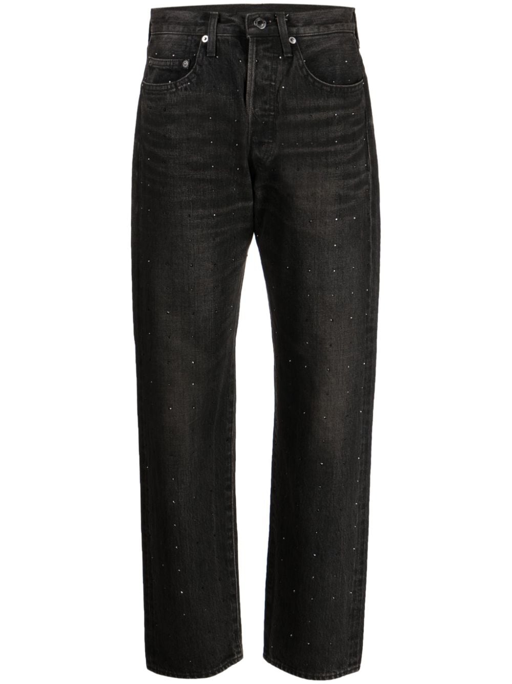 Undercover rhinestone-embellished high-rise straight-leg jeans - Black