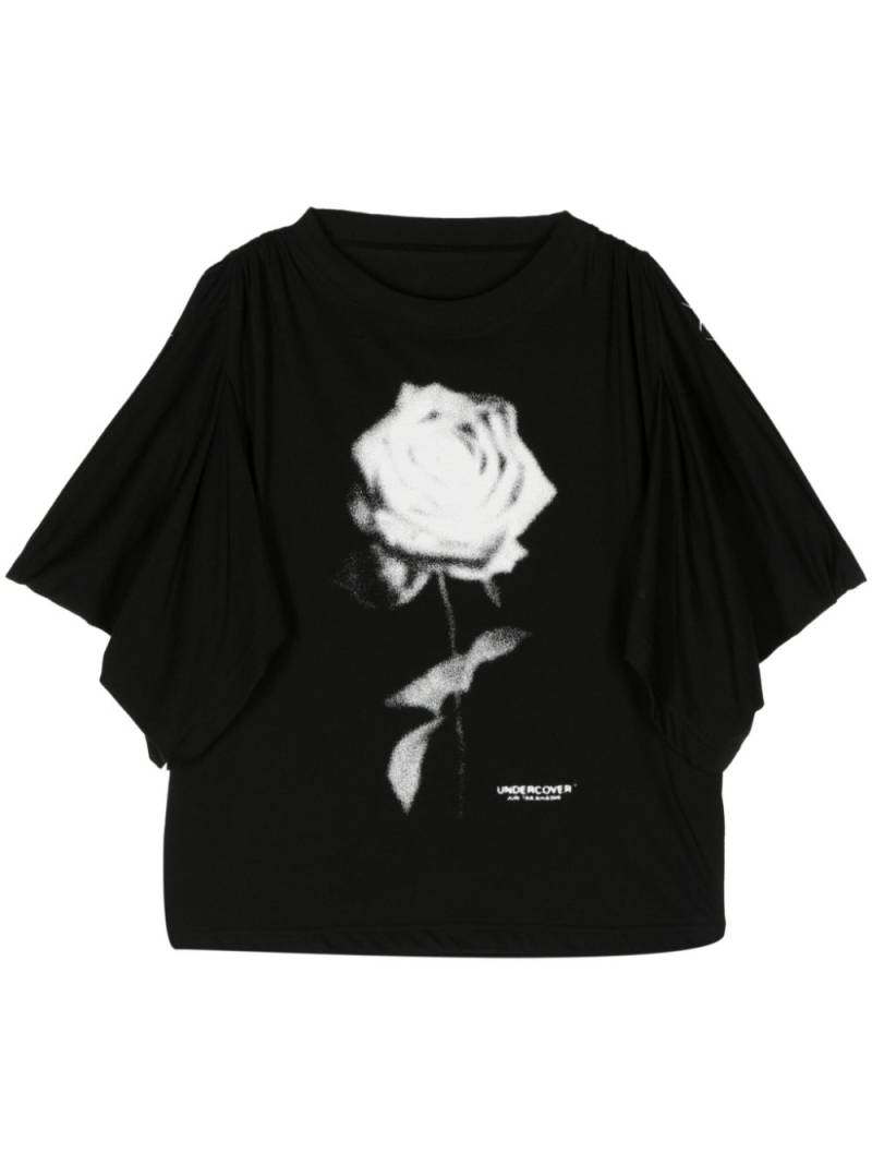 Undercover rose-print cotton T-shirt - Black von Undercover