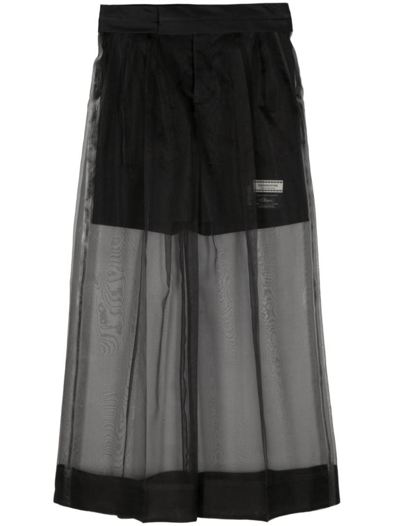 Undercover silk-overlay wide-leg trousers - Black von Undercover