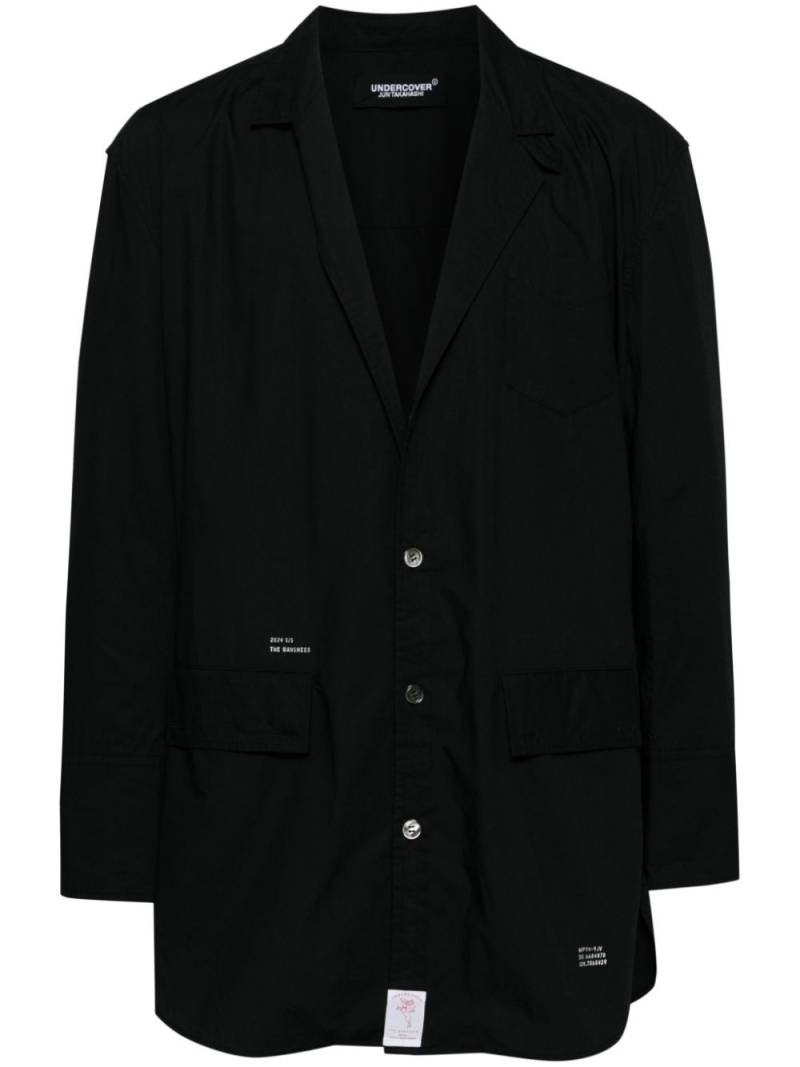 Undercover single-breasted cotton blazer - Black von Undercover