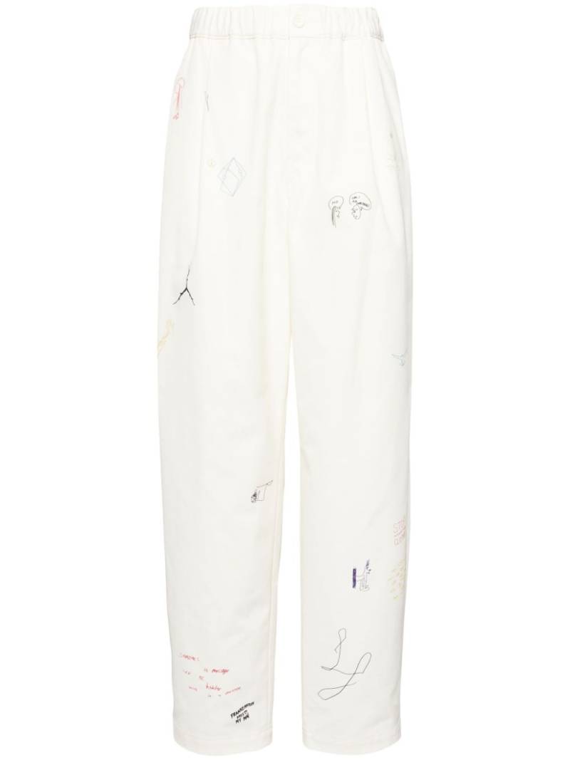 Undercover sketch-style printed trousers - Neutrals von Undercover