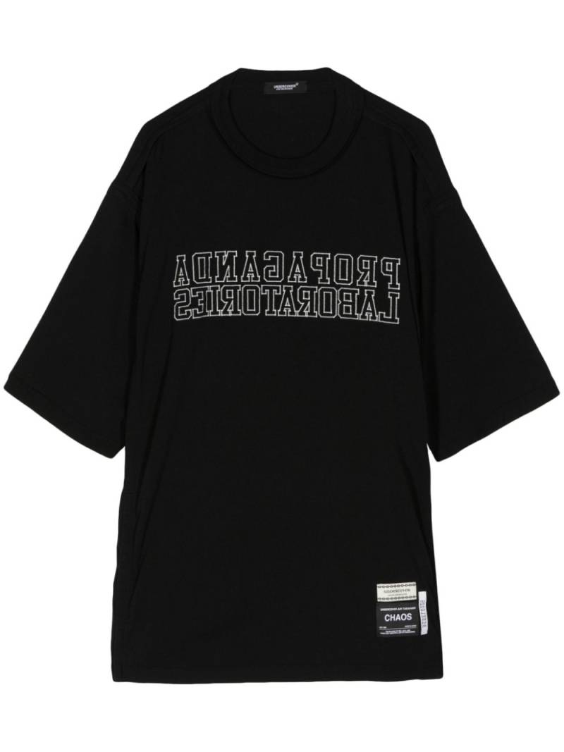 Undercover slogan-embroidered cotton T-shirt - Black von Undercover