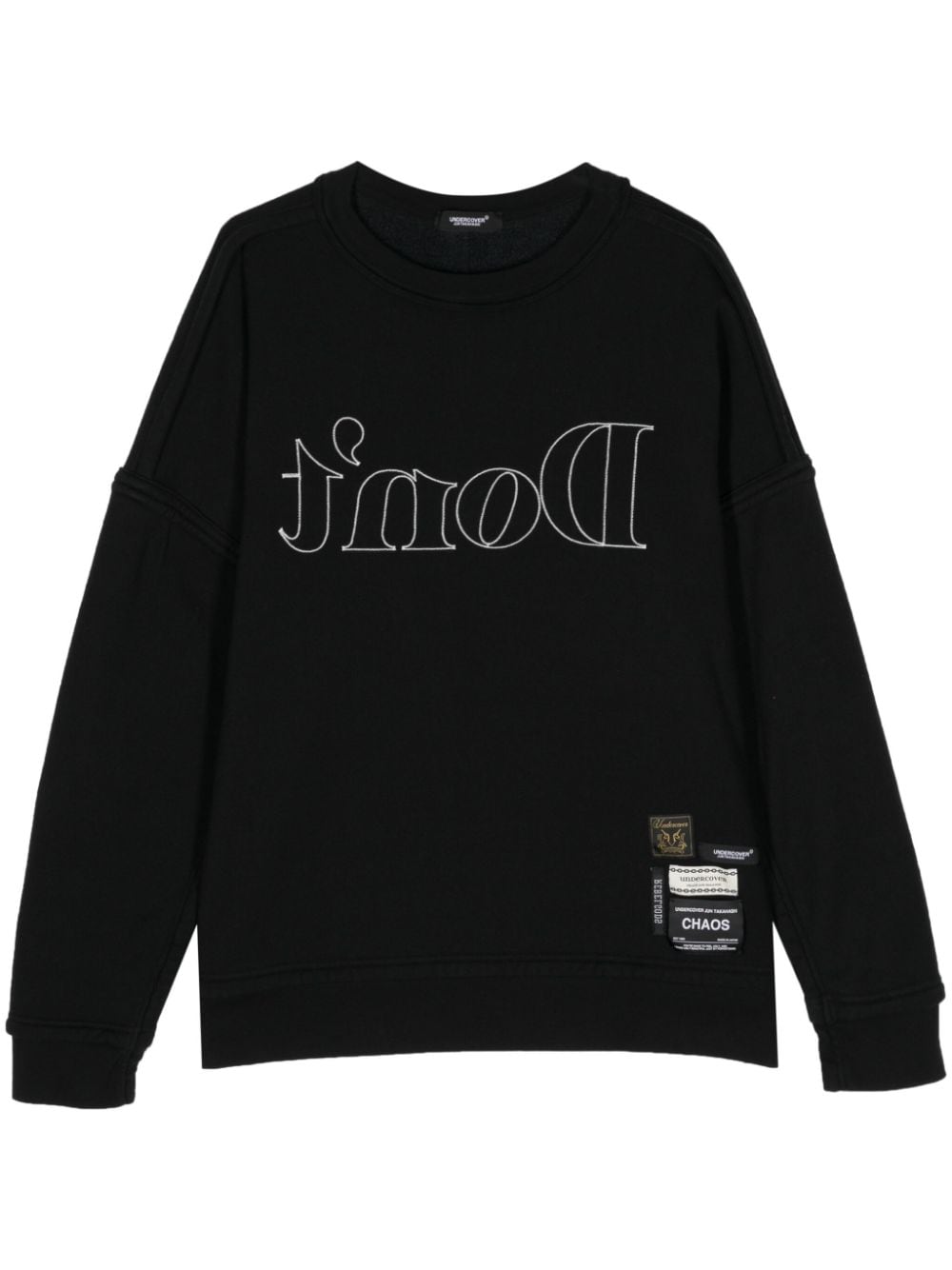 Undercover slogan-embroidered drop-shoulder sweatshirt - Black von Undercover