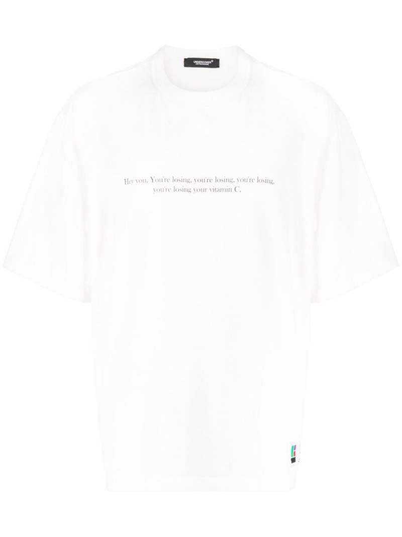 Undercover slogan-print cotton T-shirt - White von Undercover