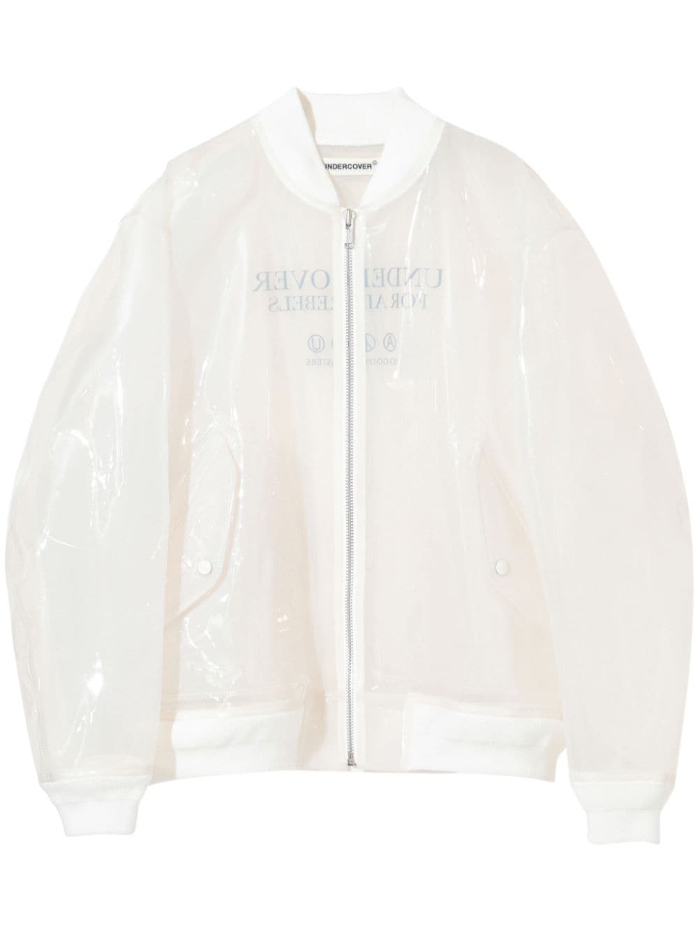 Undercover transparent logo-print bomber jacket - White von Undercover