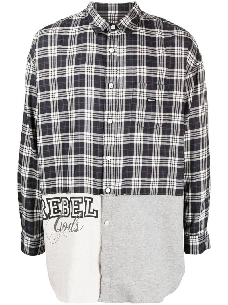 Undercoverism patchwork plaid long-sleeve shirt - Grey von Undercoverism