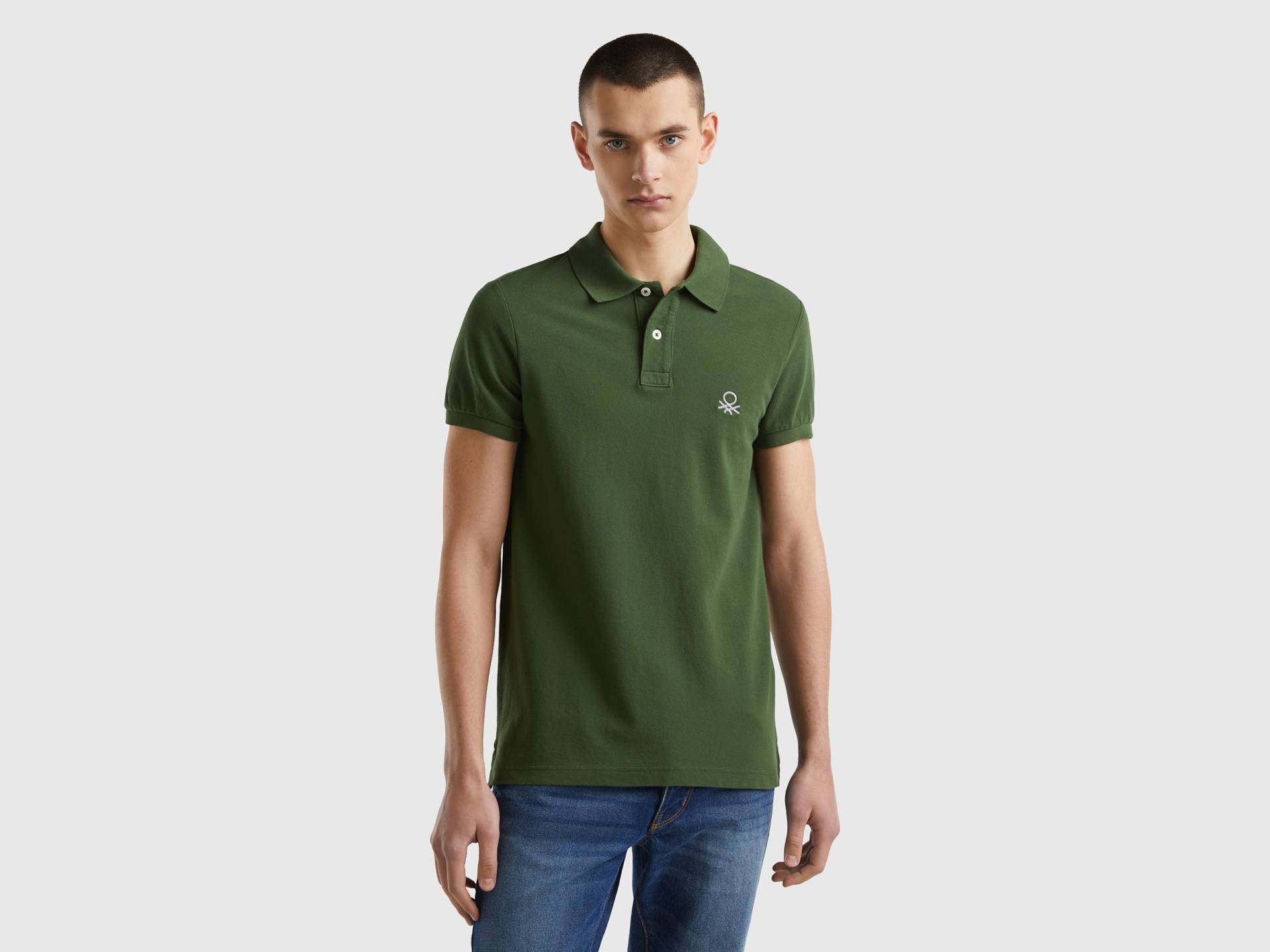 United Colors of Benetton Poloshirt, mit grossem Label-Badge von United Colors of Benetton