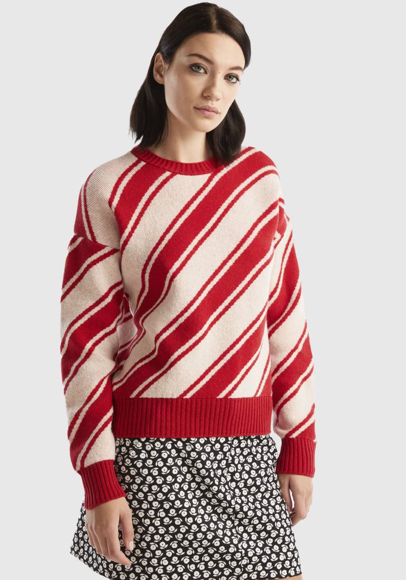 United Colors of Benetton Strickpullover, mit diagonalem Streifenmuster von United Colors of Benetton