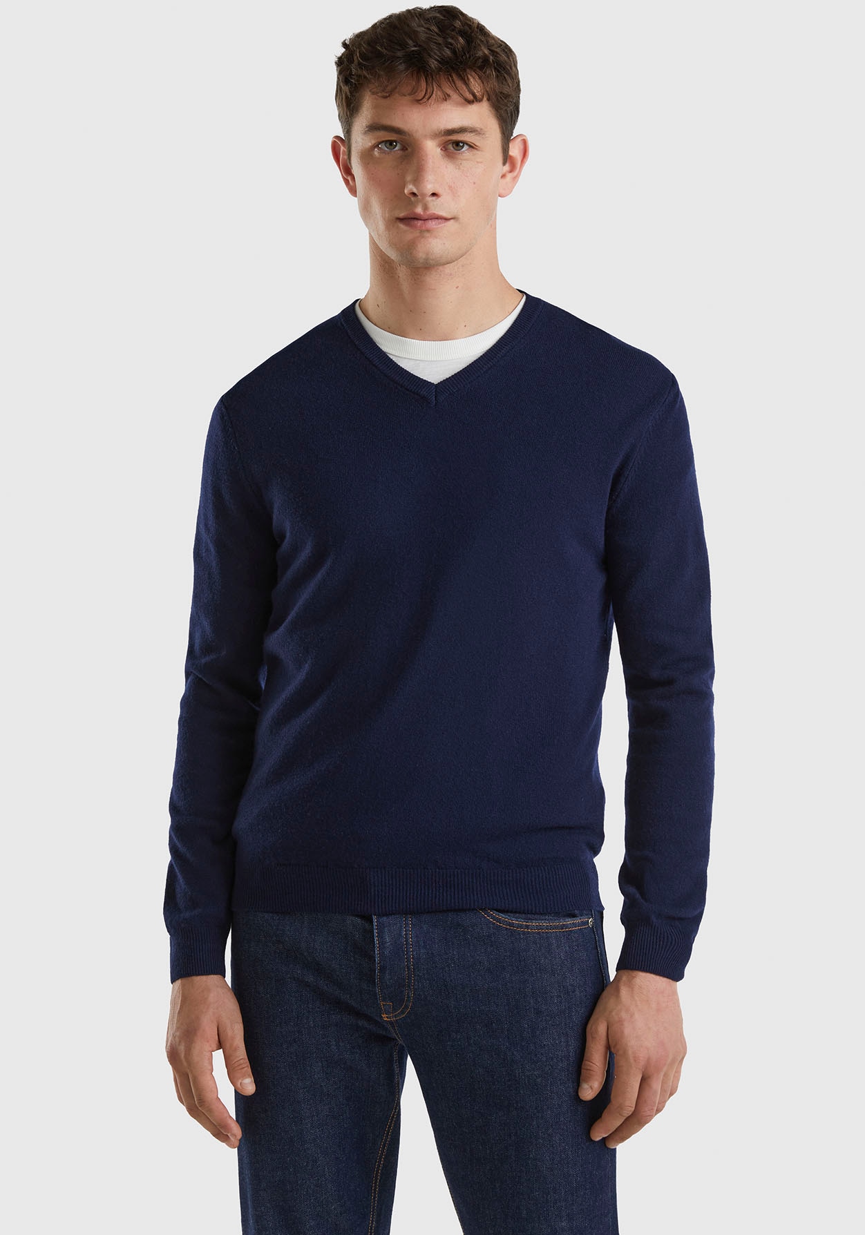 United Colors of Benetton V-Ausschnitt-Pullover, im cleanen Look von United Colors of Benetton