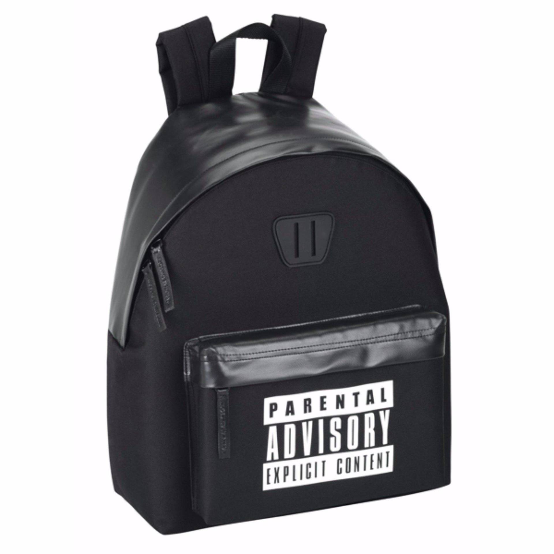 Jugend Rucksack Mit Parental Advisory Logo Design Mädchen Schwarz von Universal Textiles